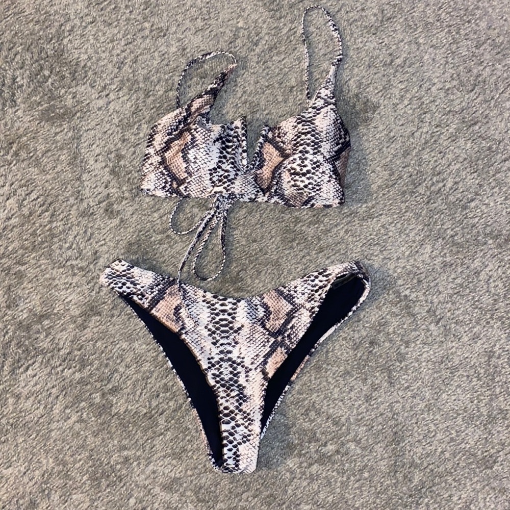 Snake print bikini set